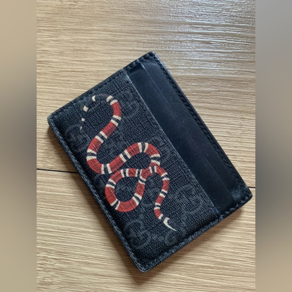 Gucci GG Supreme Snake Card Holder